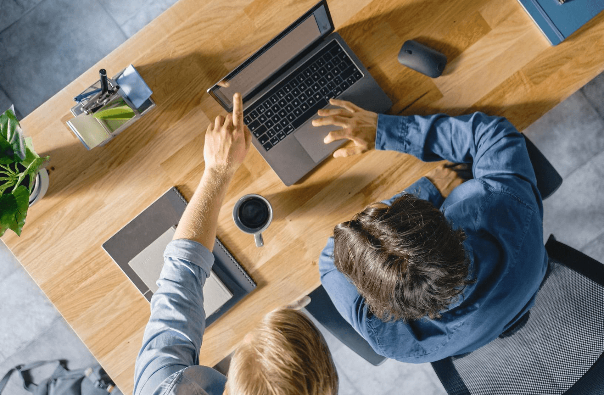 Candidates working together at a desk