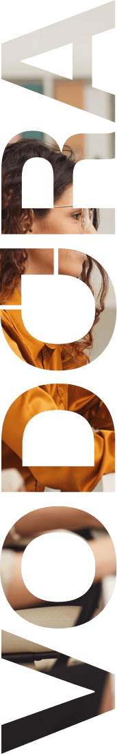 Vodora vertical brand graphic